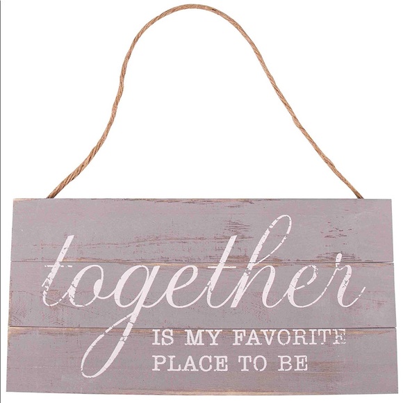 NWT GSM Brands Grey Together Farmhouse Wood Sign - Picture 1 of 3
